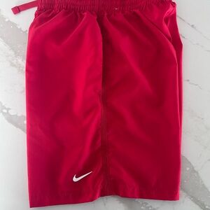 Nike Kids Dri-fit Multi Woven Red Athletic Shorts - Large